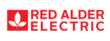 Red Alder Electric's logo in red with a white leaf in a red square with red lettering.